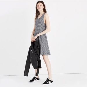 Madewell Grey & Black Stripe Jersey Tank Dress - S